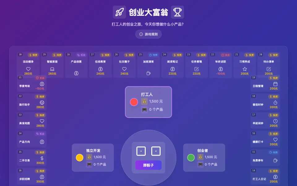 创业大富翁游戏画面